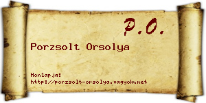 Porzsolt Orsolya névjegykártya