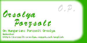 orsolya porzsolt business card